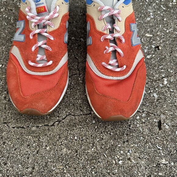 New Balance 997H Energy Red Atomic Sneakers Mens 9 Yellow Suede CM007HJP Shoes - Picture 4 of 13